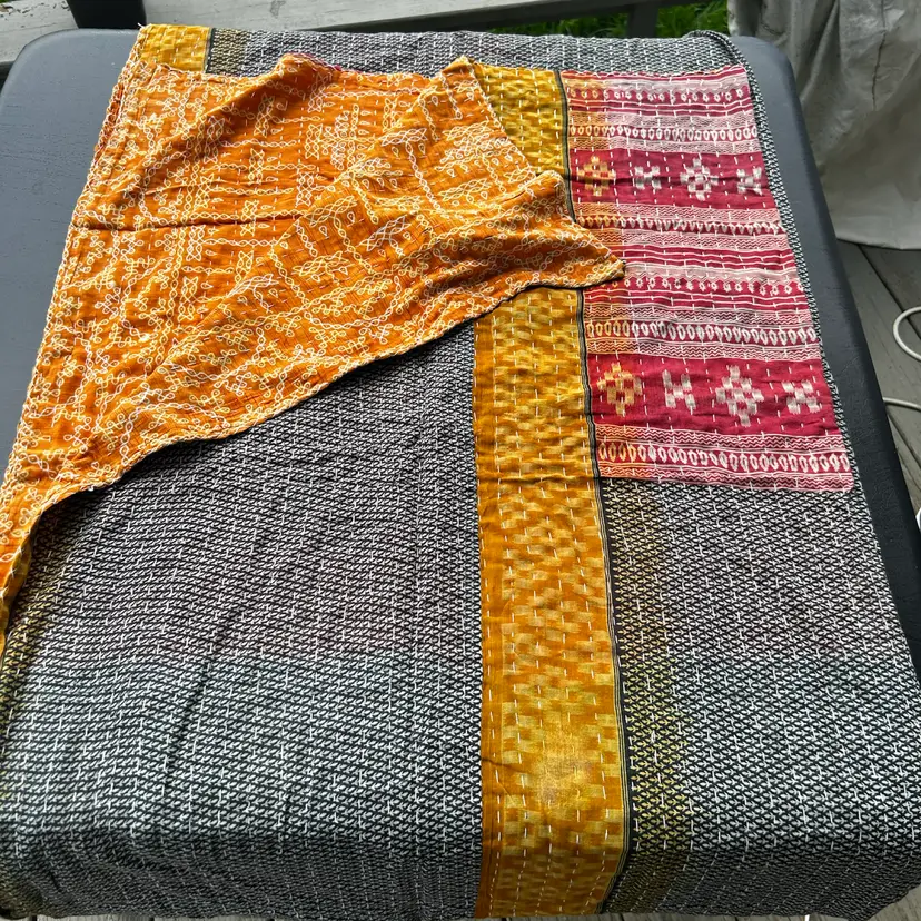 Twin India Patchwork Blanket 88 X 55 #2