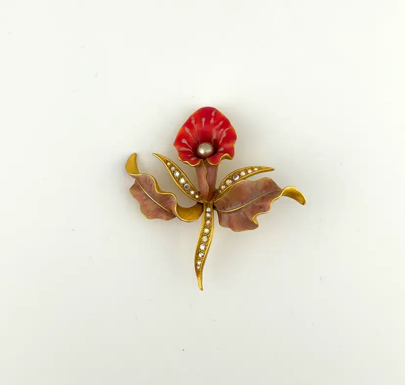 Vintage Joan Rivers Gold Tone Flower Brooch 2.5”x 2.25”