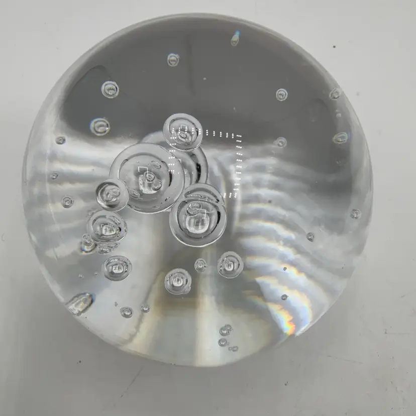 Clear Glass Bubble Konst Glashyttan Urshult Sweden Paperweight