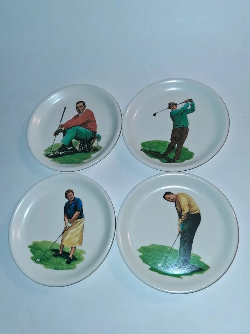 1960s Vintage Wilson Melamine Golf Coasters Set of 4