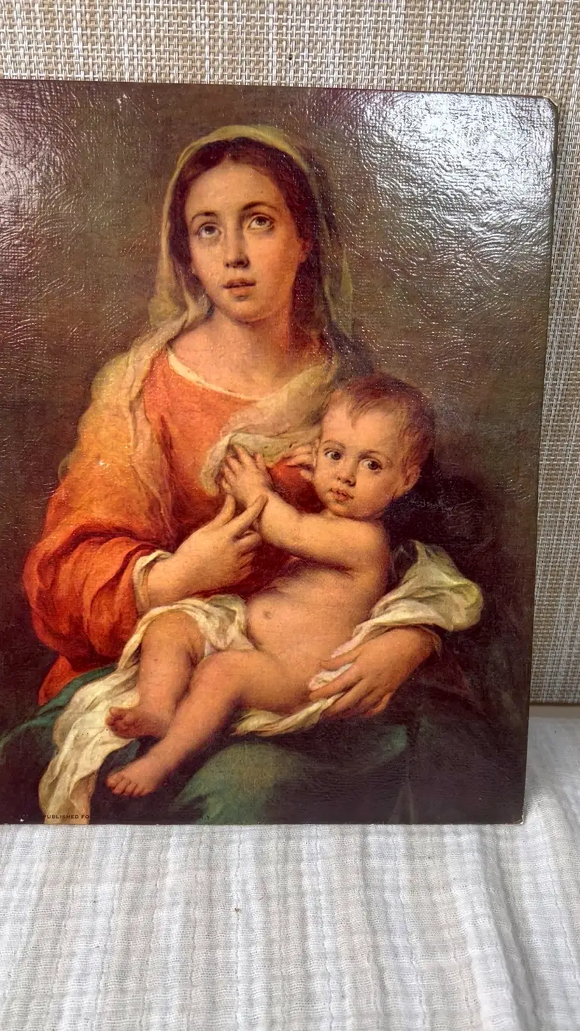 014 Vintage Murillo 8" X 10" Print Of Madonna And Child From International Gallery Prints
