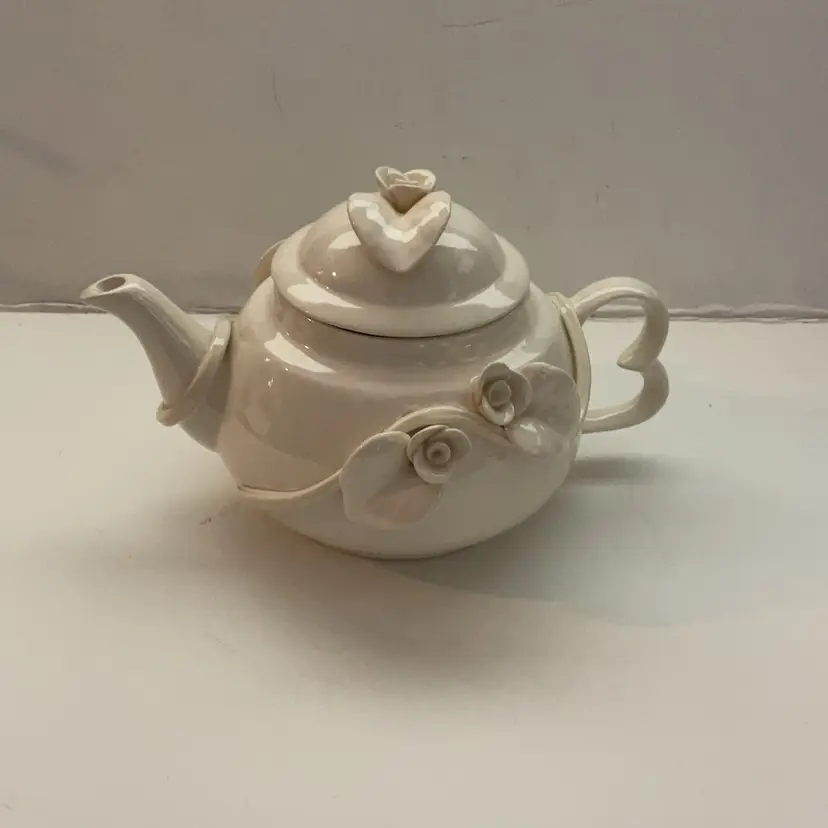 Artisan Made  White Teapot