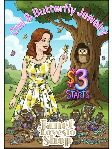 $3 Starts On VTG Owl & Butterfly Jewelry & More! 