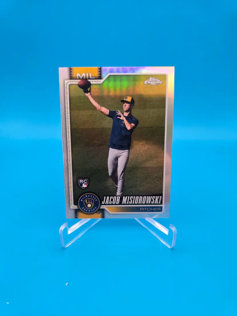 Jacob Misiorowski 2026 Topps Chrome Rookie RC Image Variation Refractor Milwaukee Brewers