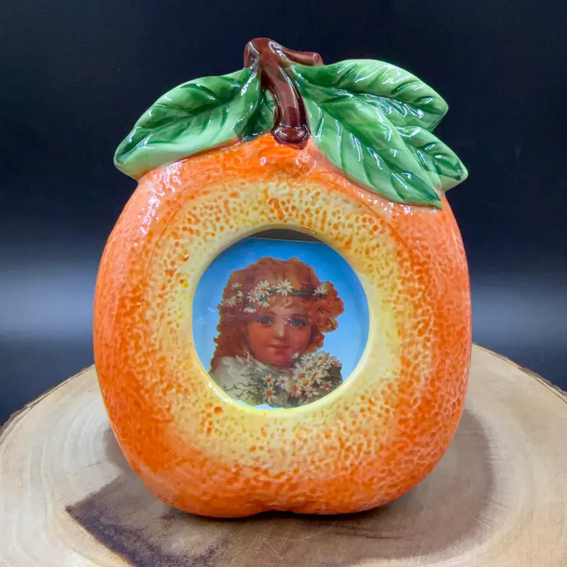 J & W & R Orange Ceramic Orange Picture Frame