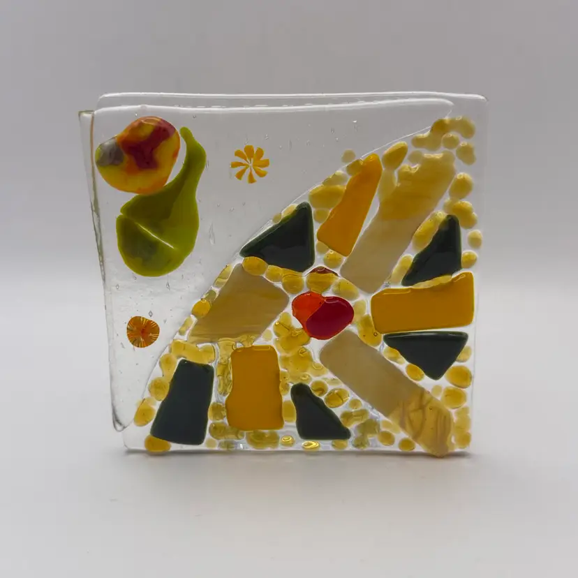Cheerful Fused Glass Votive Candleholder