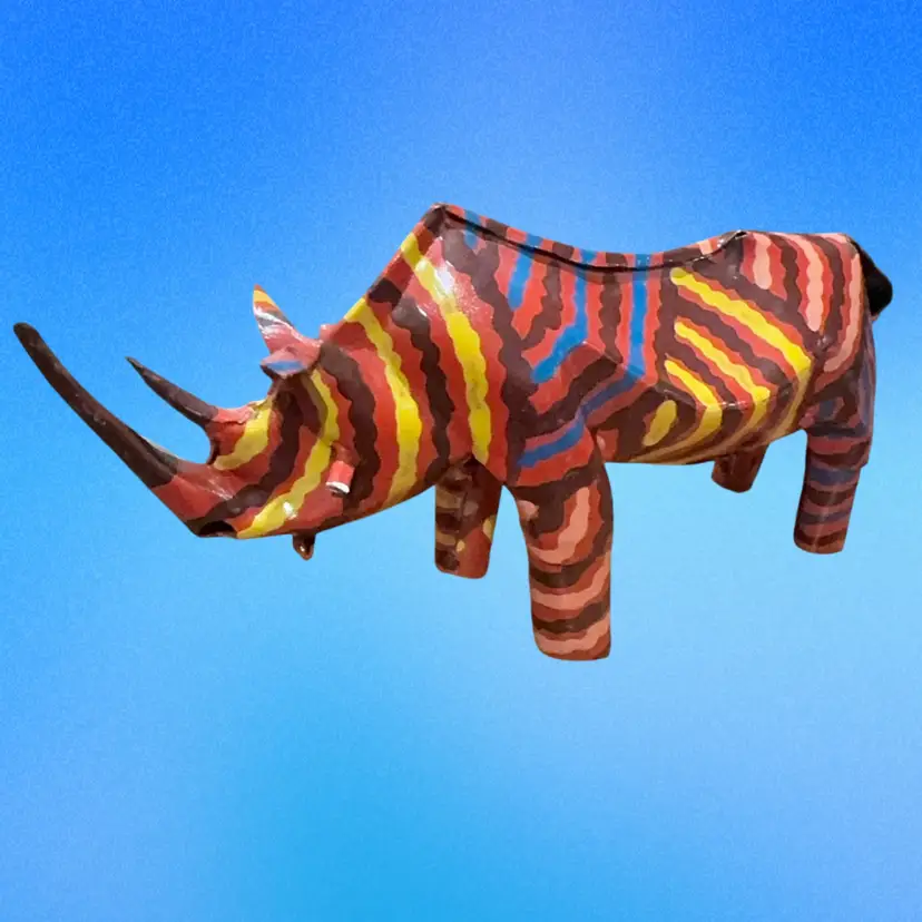 Metal Colorful Rhino Made In Zimbabwe