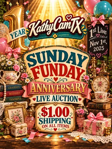 $1.00 Shipping Per Item One Year Live Auction Anniversary 