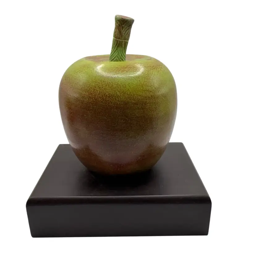 Apple Bookend Shelf Decor Base Is 9” X 6” Total Height 9.5”