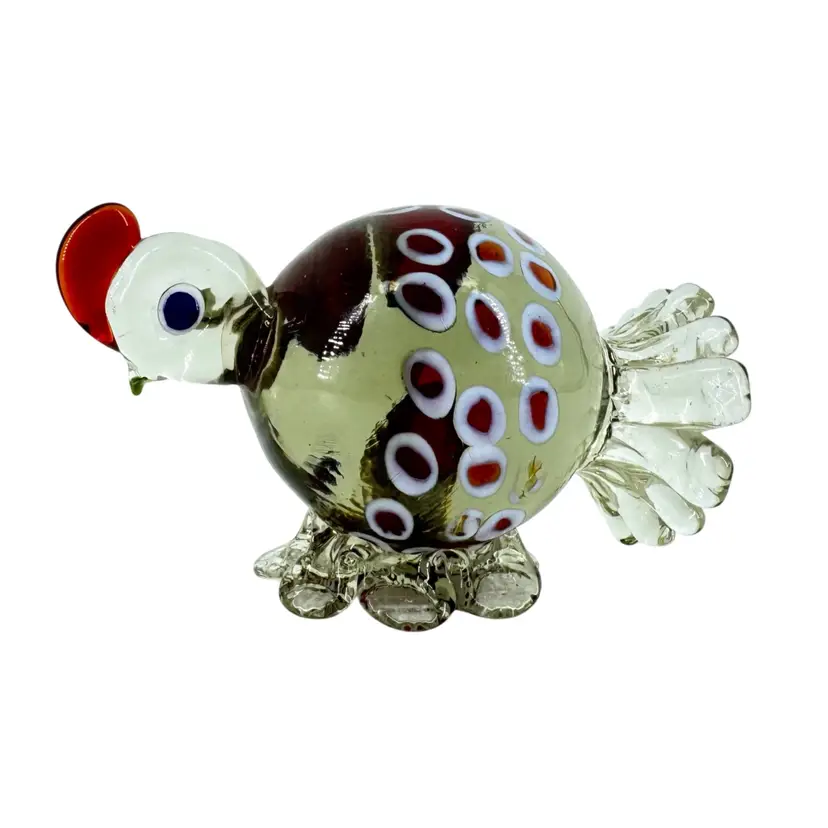 Galliano Ferro Murano Glass Paperweight Chicken Figurine