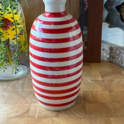 Donegal Parian China Ireland Red & White Striped Bud Vase | Vintage Irish Pottery