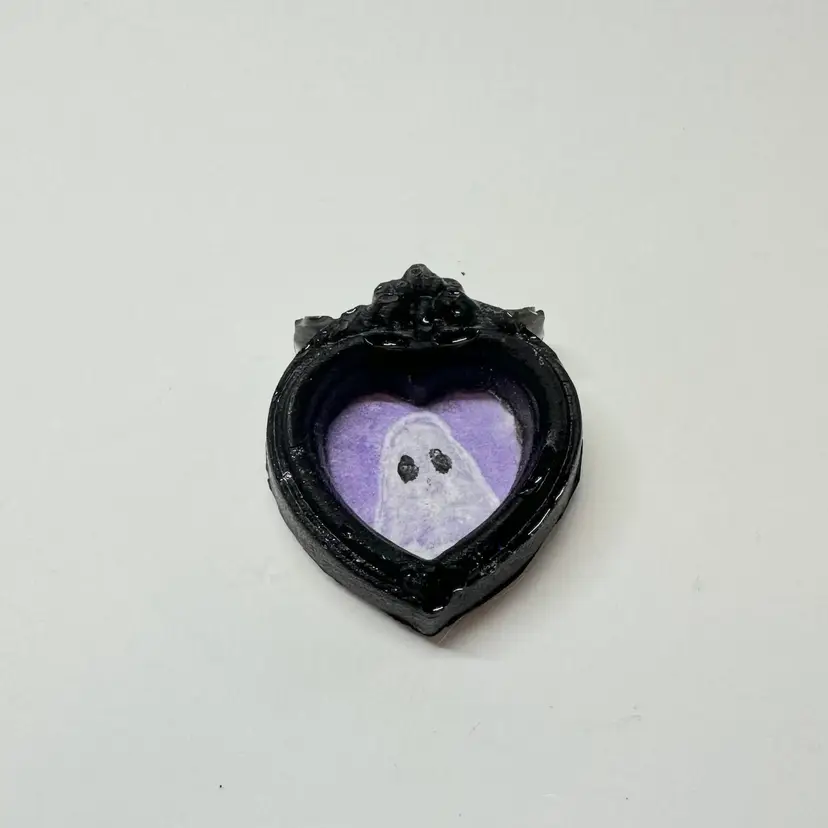 Purple Miniature Ghost Portrait Magnet Made By Me .75” X 1”