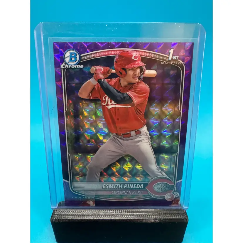Esmith Pineda 1st Bowman Chrome Purple Geometric Refractor /250 Cincinnati Reds