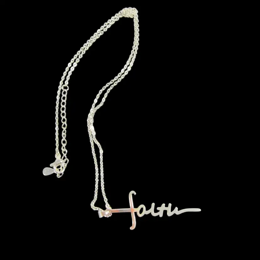 Silver-tone Faith Pendant on a 20” Silver-tone Chain