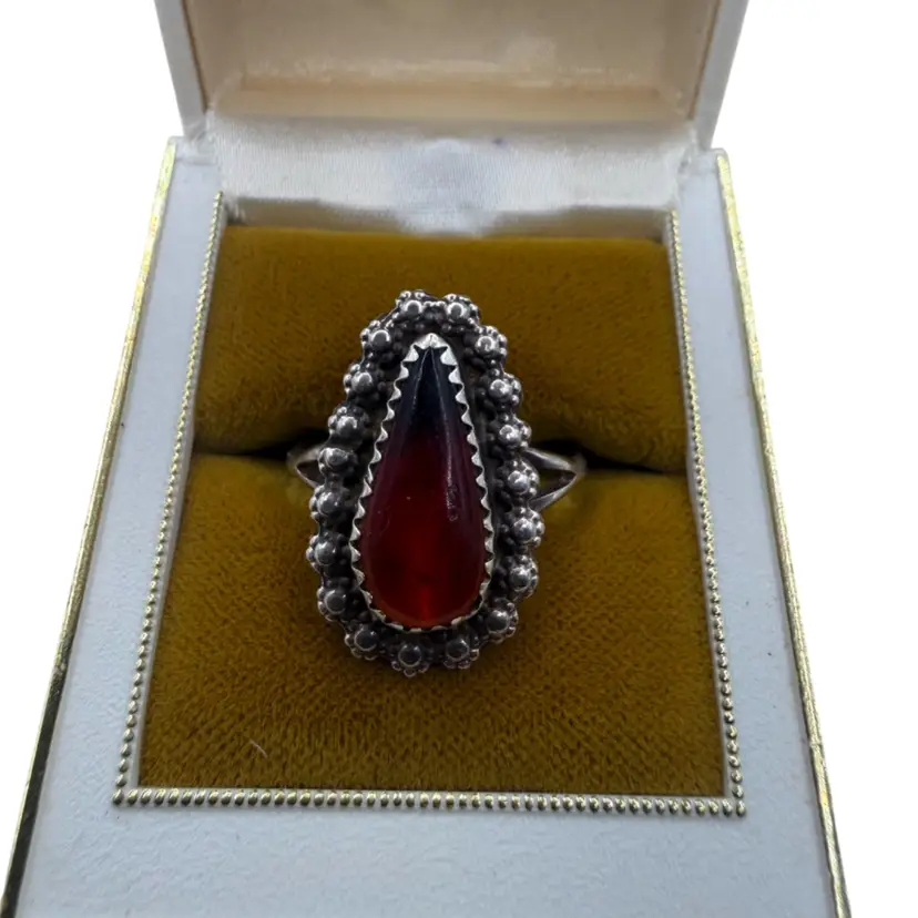 Vintage Navajo Native Marked Sterling Silver Ring - Size 7
