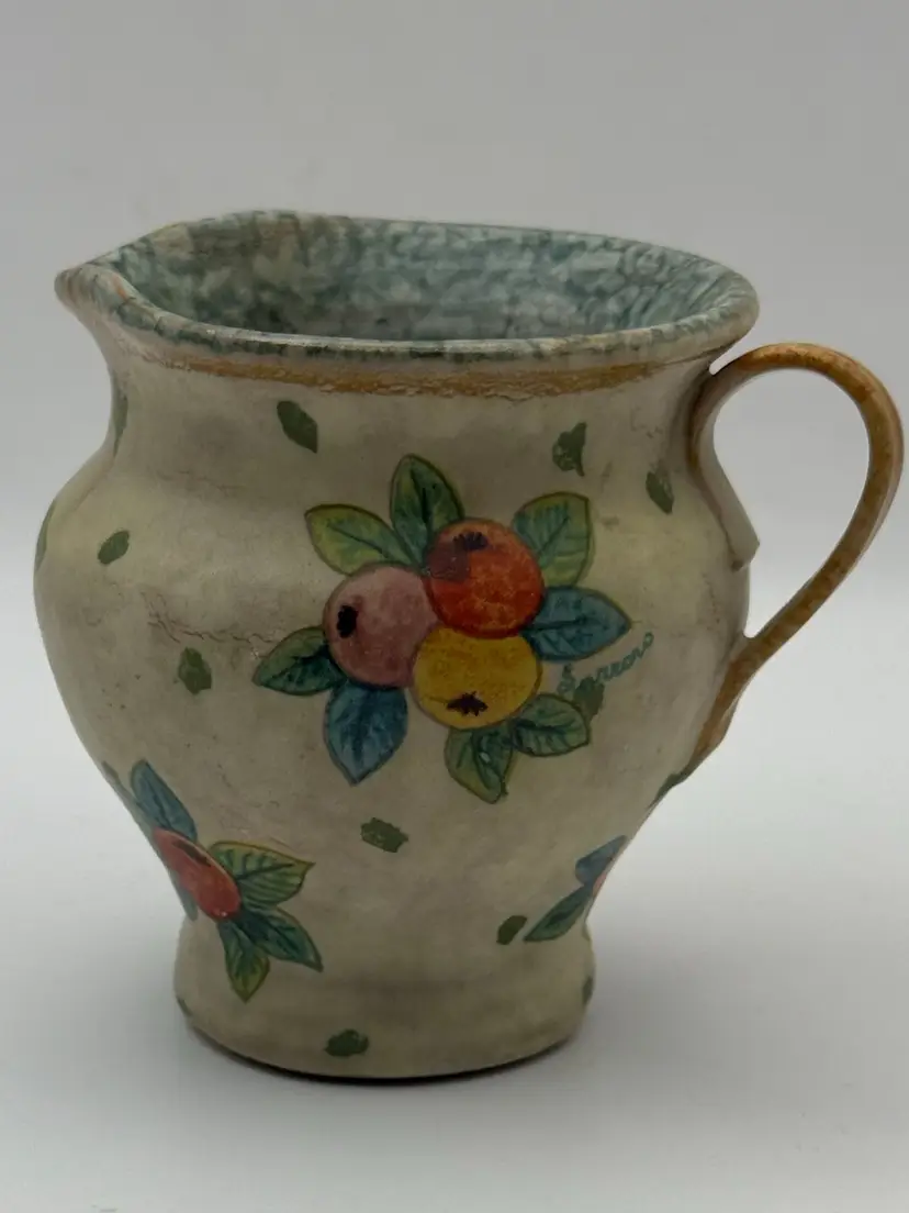 Small Italian Italica Ars Handpainted  Pottery PItcher