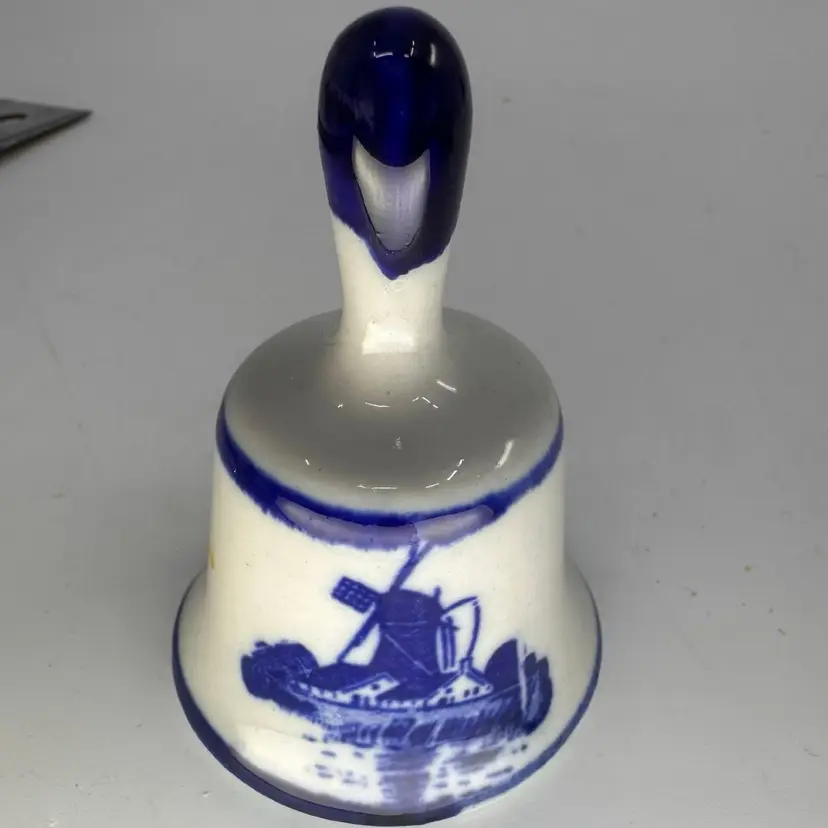Vintage Miniature Delft Blue and White Bell