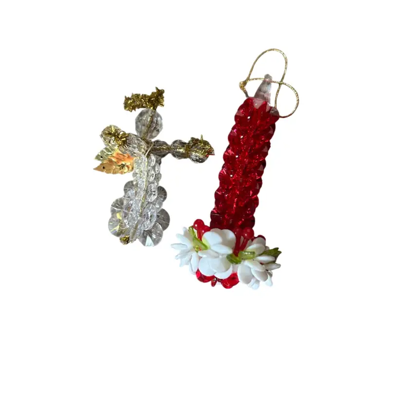2 Ornaments Made Out Of Beads