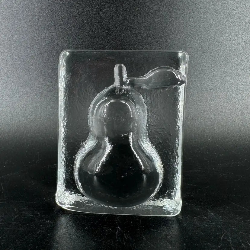 Clear Glass Pear Paperweight