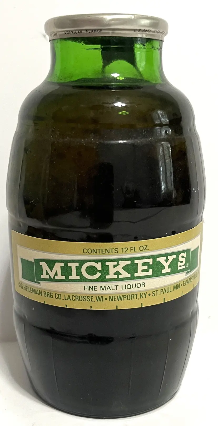 Vintage Mickey Mantle's Fine Full Malt Liquor Bottle 12oz
