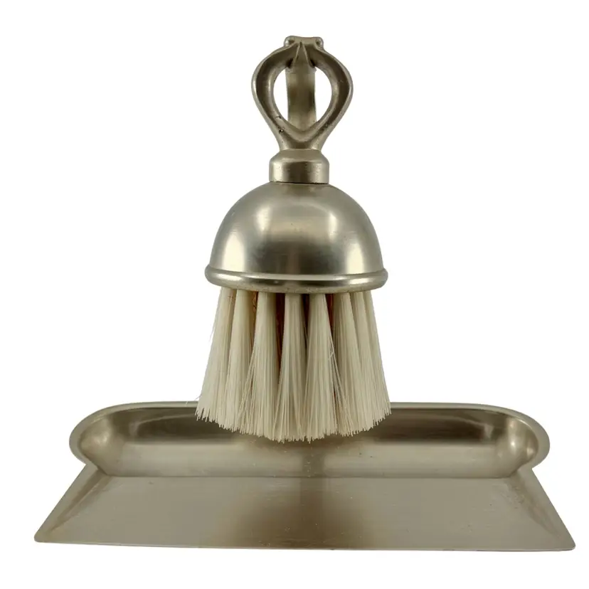 Vintage Metawa Holland Pewter Silent Butler Crumb Tray & Brush Set MCM
5.75” T x 6” W