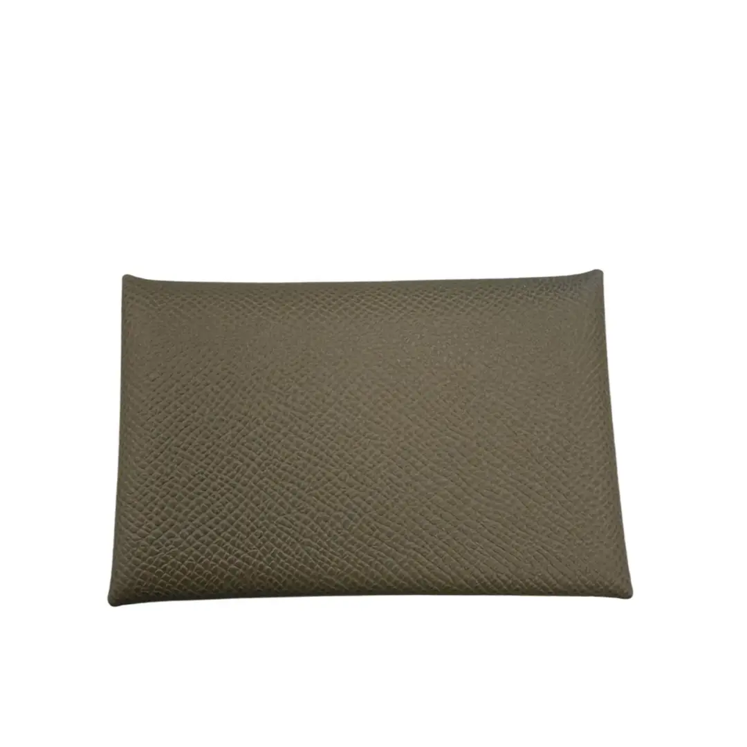 Hermès Taupe Calvi Card Holder