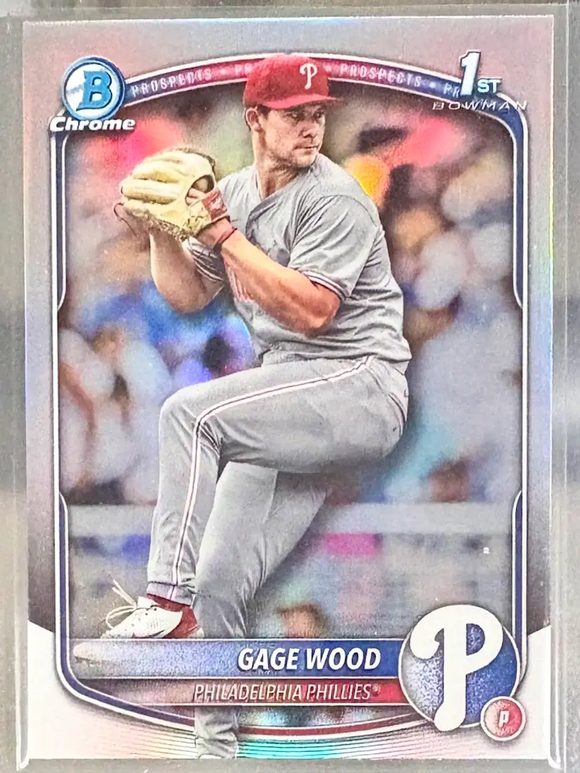 2025 Bowman Draft Gage Wood 1st Chrome Refractor Parallel Philadelphia Phillies