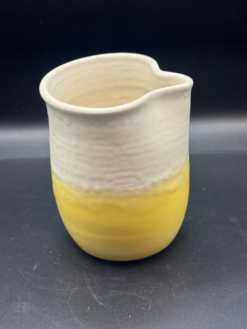 Art Pottery Handleless Milk Pitcher 4” - Signed