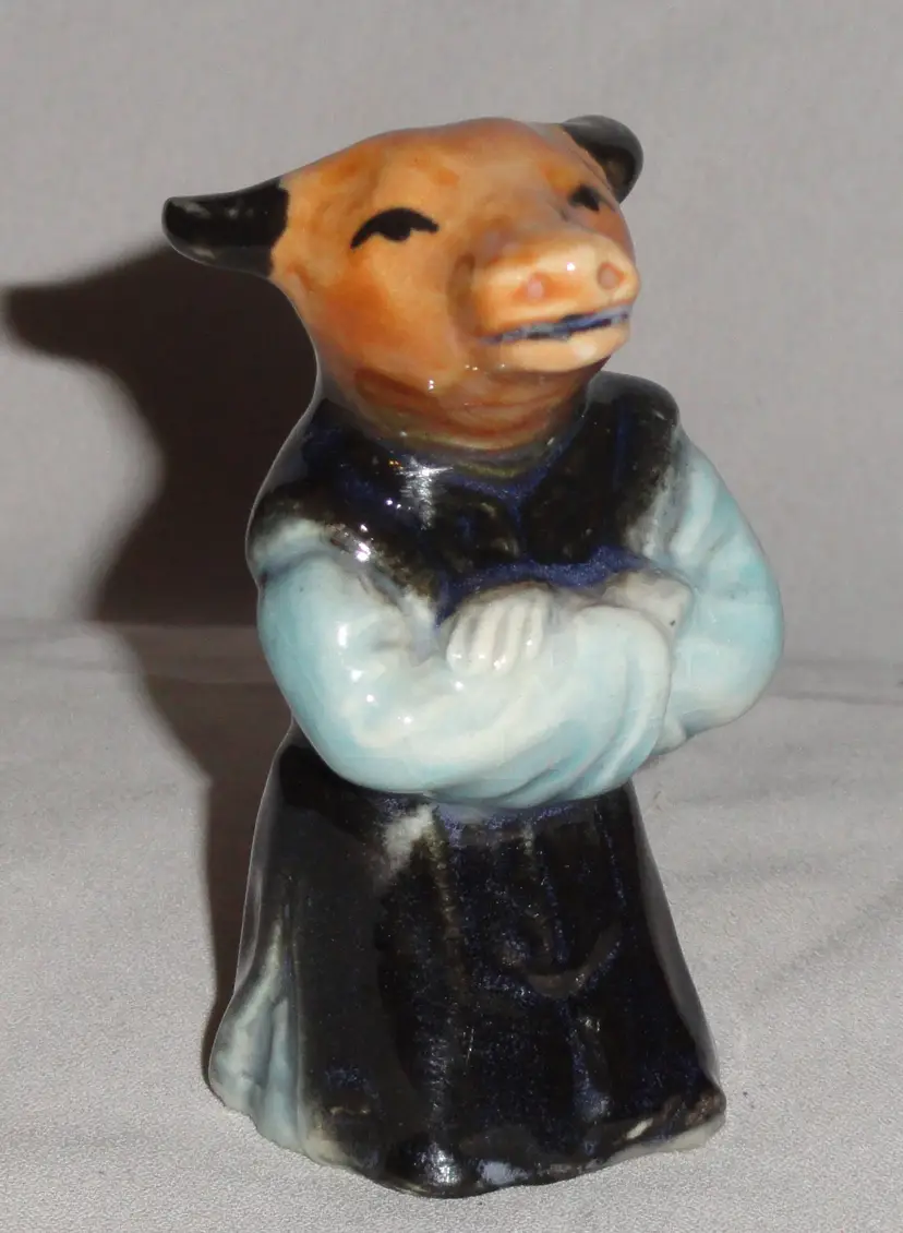 Rare Vintage Anthropomorphic Ceramic Bull/Steer ~ Wearing Monks Robe