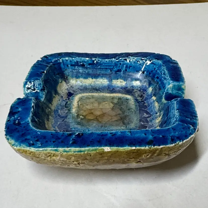 Aldo Londi for Bitossi astray in Rimini blue glazed ceramic 3.5”