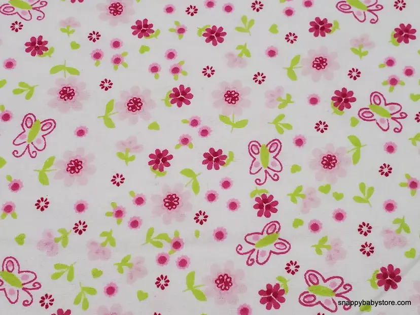 Ditzy Butterflies Flannel Fabric Remnant - 100% Cotton - Choose Size - Soft Craft & Quilting Fabric