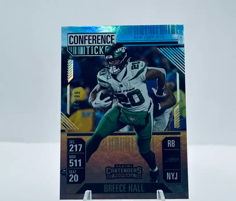 Breece Hall Rookie Card - Panini Contenders Gold #/99