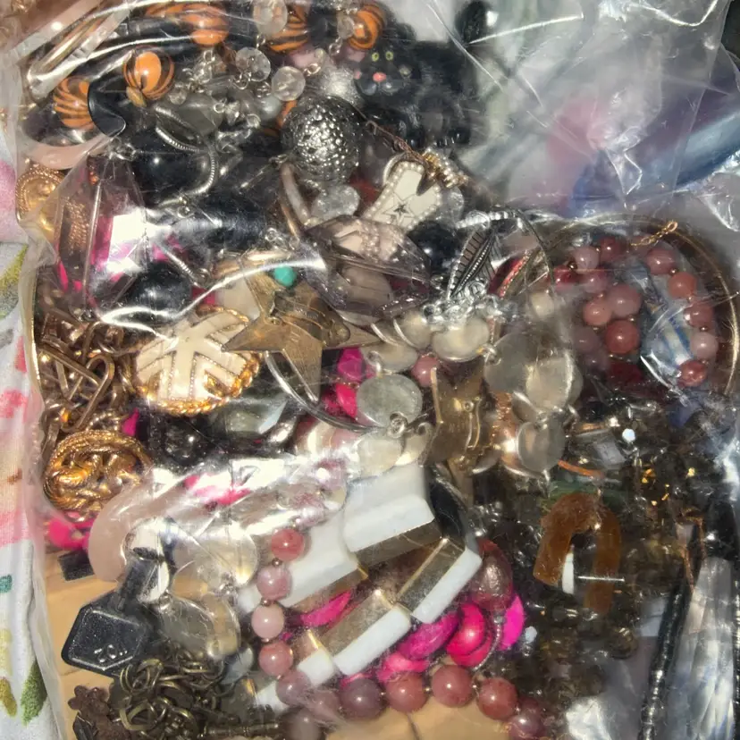 Craft Bag Of Fun! Vintage And Contemporary! Marked Jewelry Included!