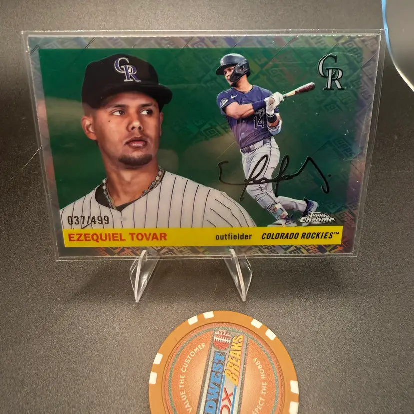 Ezequiel Tovar Logofractor #/499 2025 Topps Chrome Platinum Colorado Rockies
