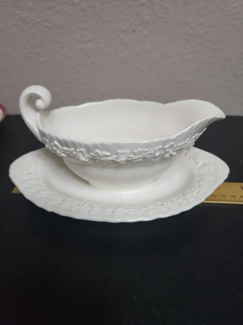 Vintage Wedgewood  Porcelain Gravy Boat with Saucer