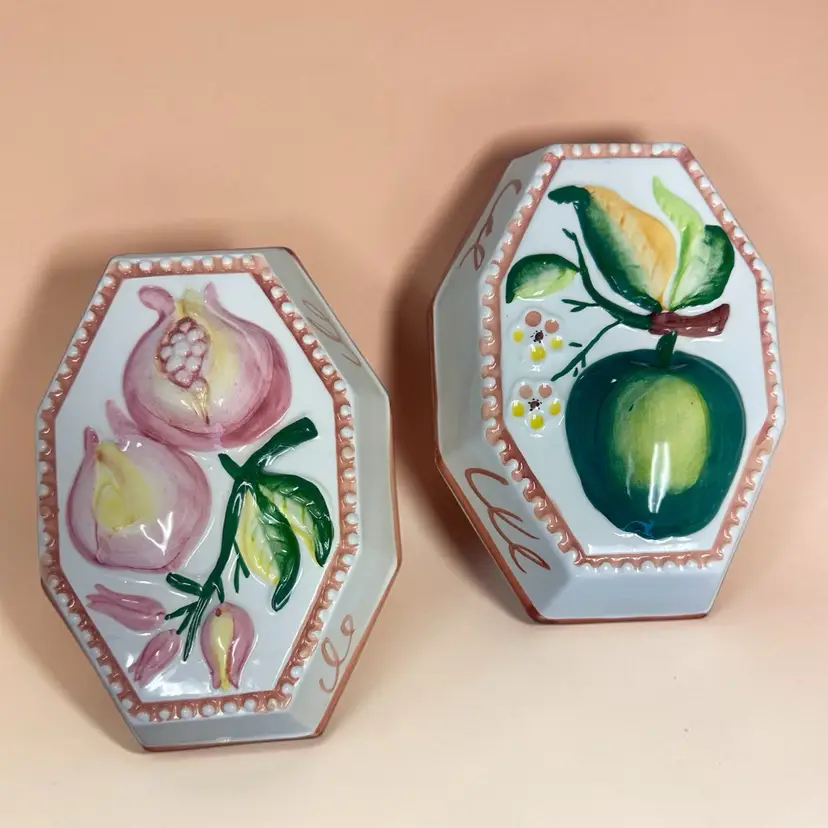 Towle For Gailstyn-Sutton Hand painted VTG Ceramic Cottagecore Molds Wall Decor