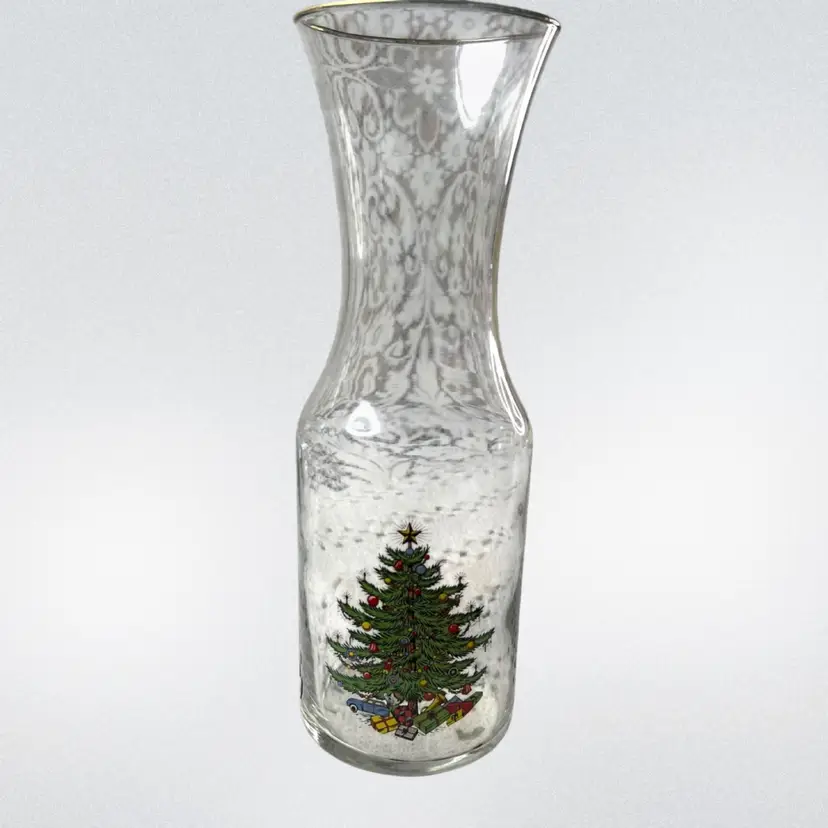 013 Vintage Culbertson Christmas Tree Glass Wine Carafe 1/2 Liter