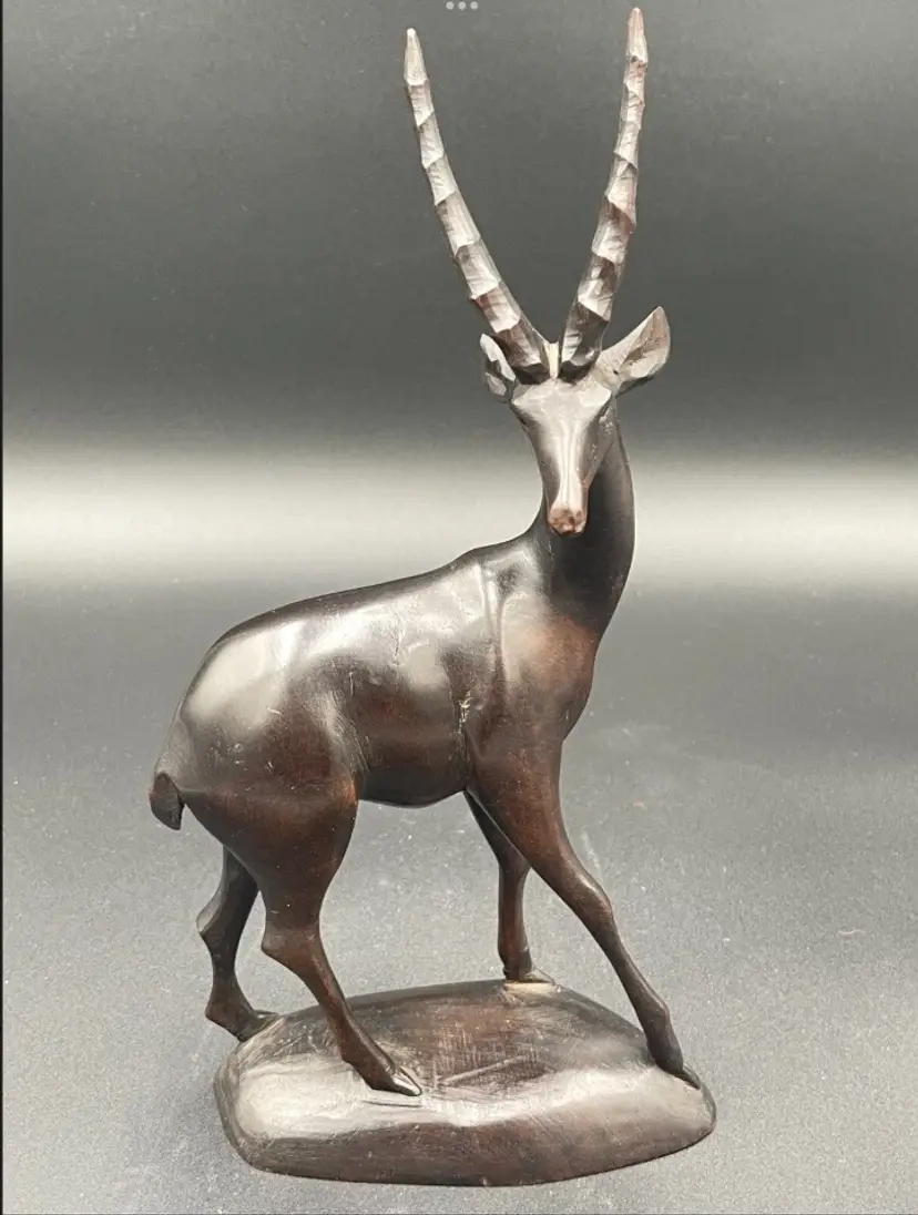 Vintage Carved Ironwood Antelope/Gazelle Sculpture