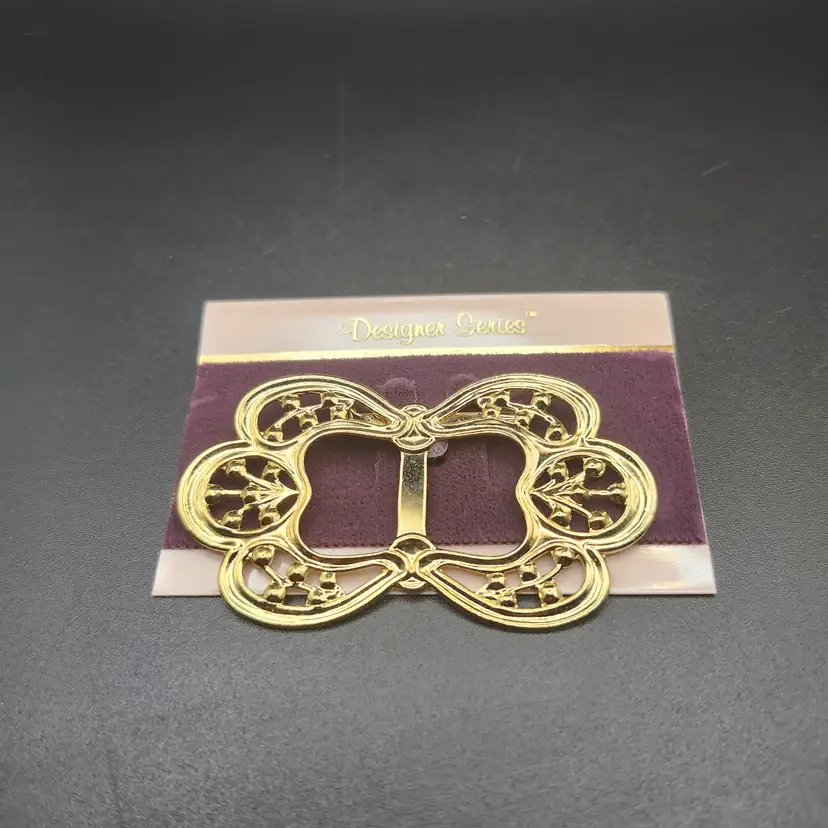 Vintage Gold-Tone Filigree Brooch NOS
