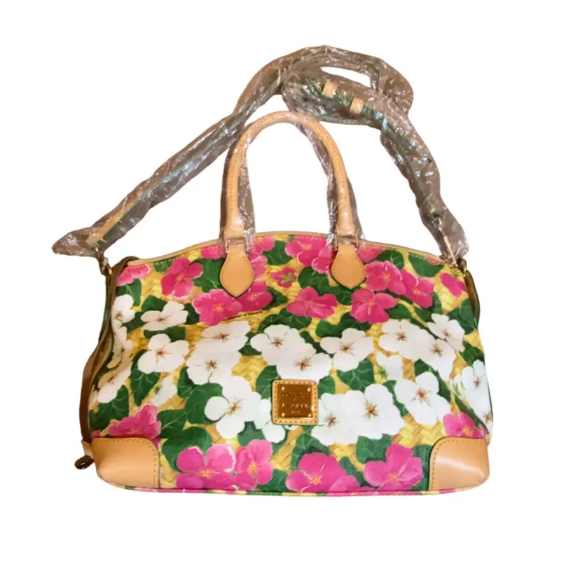 Dooney & Bourke Fuschia Hydrangea Satchel - NWT & Registration 15”L X 10” H
