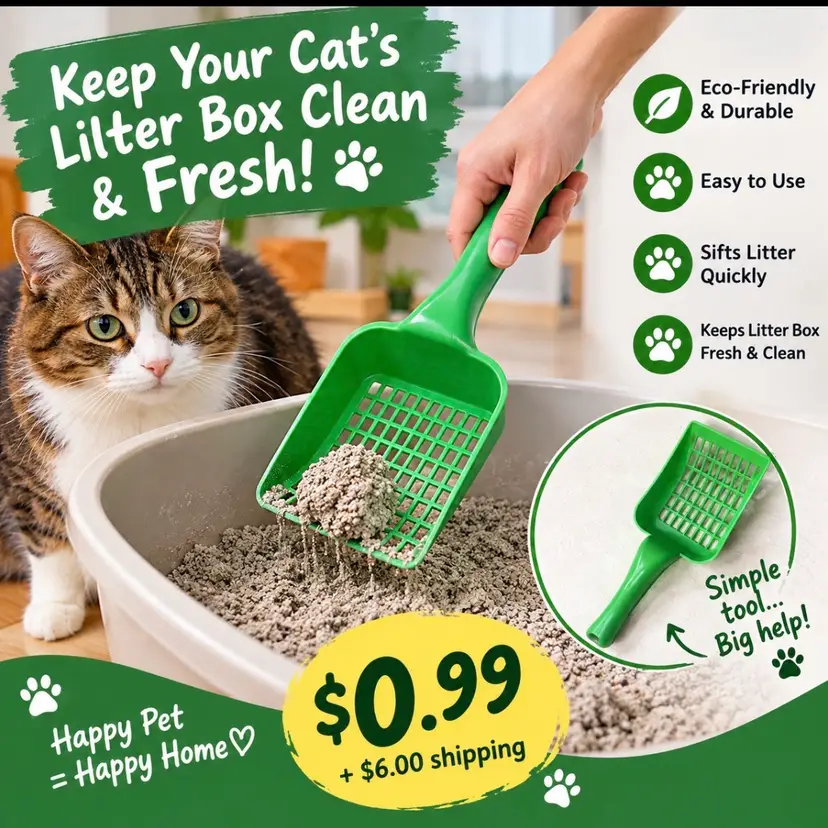 Eco-Friendly Green Litter Scoop