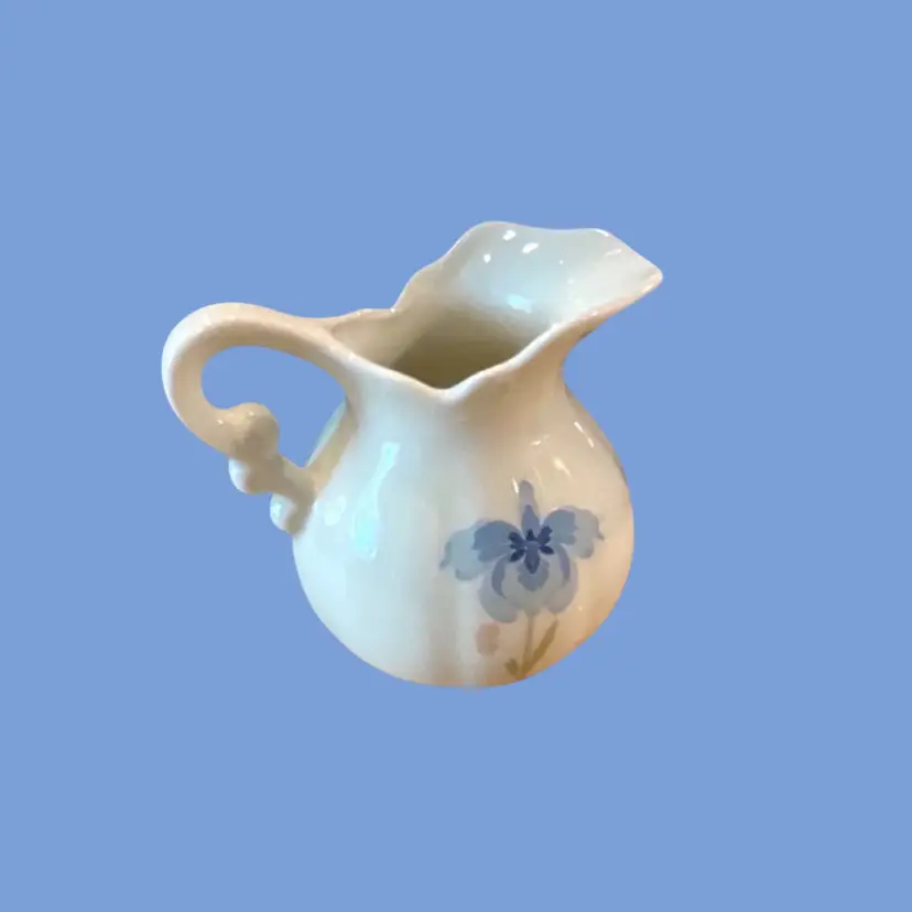 #119- Vintage Mini Pitcher Creamer Jug By Takahashi San Francisco "Iris" Pattern Japan 1970s - 1980s.