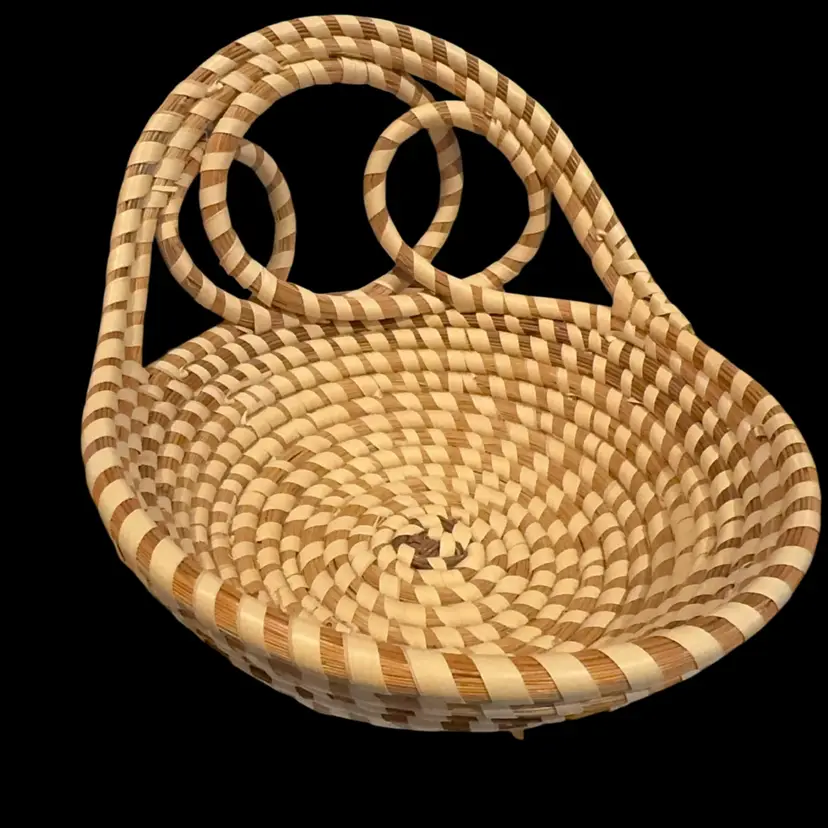 Sweetgrass Basket Serving Triple Loop Signed Bendroa Fletcher 2006
