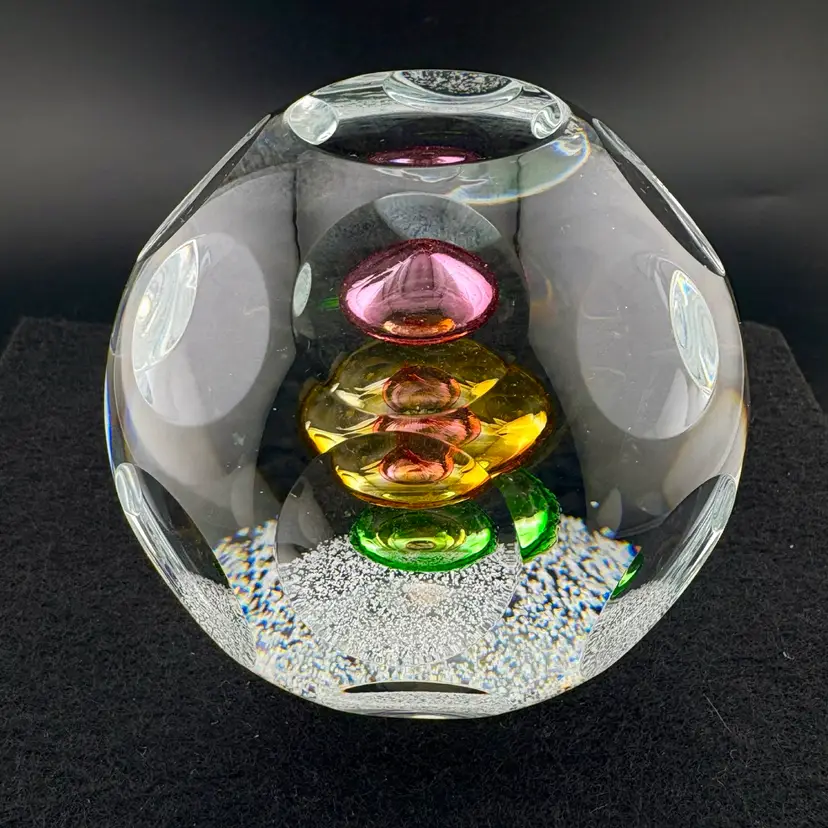 Vintage Caithness Ready Steady Paperweight Sample 3” x 3”