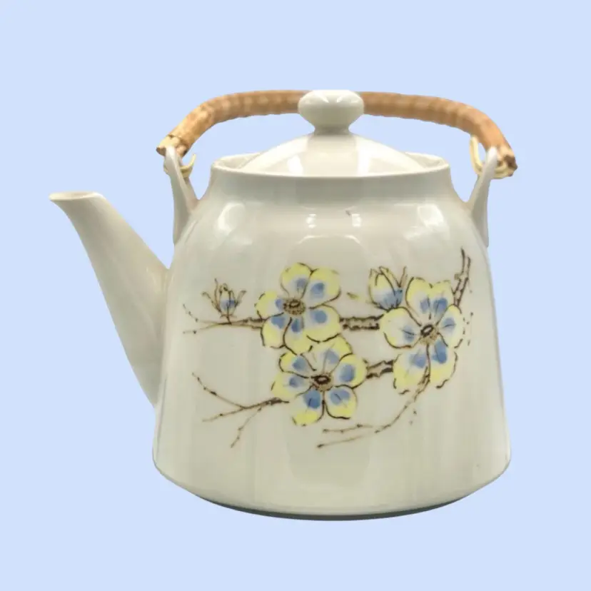 #455- Vintage Pottery Tea Pot  
Otigiri Japan
Dogwood Flower