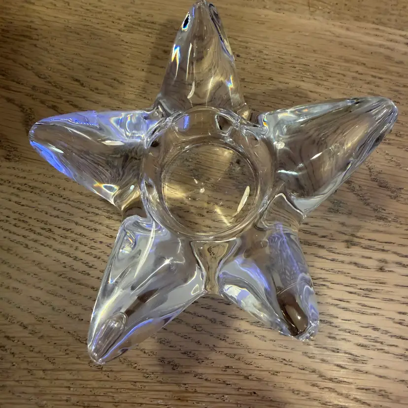 Orrefors Sweden Starfish Crystal Votive Candle Holde