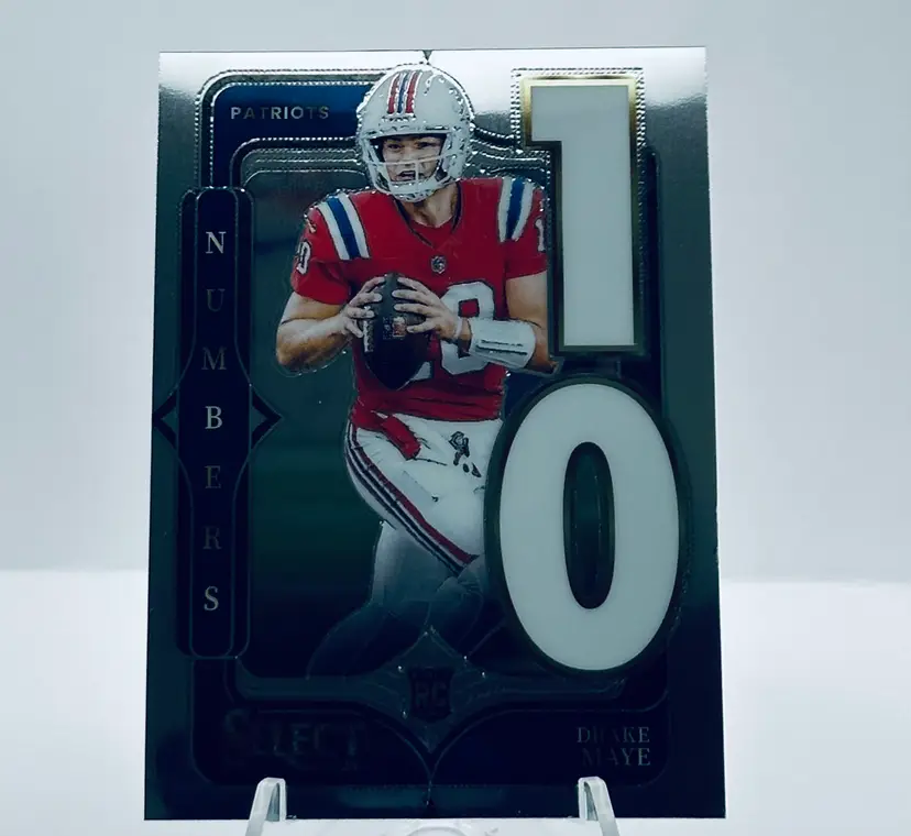 Drake Maye Rookie Numbers Card - Patriots