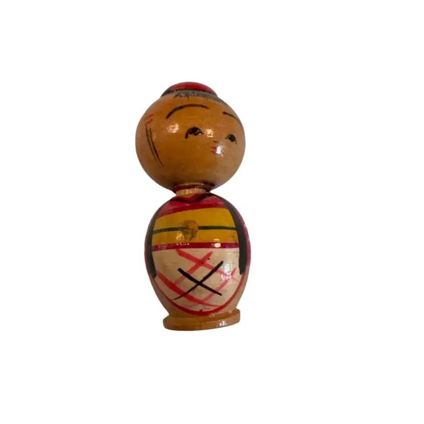 Vintage kokeshi bobblehead (or head nodder) doll 1” Miniature