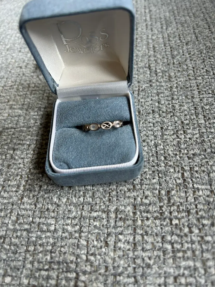 Silver tone pinky ring