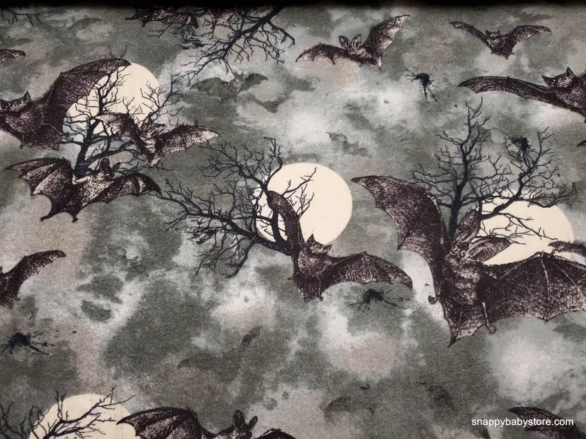 Haunted Hollows Bats Flannel Fabric Remnant - 100% Cotton - Choose Size - Soft Craft & Quilting Fabric